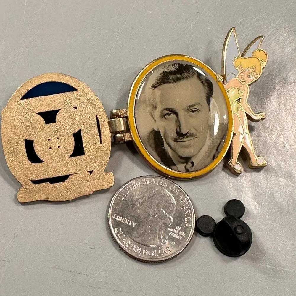 Walt Disney World Retro Logo Tinkerbell Trading Pin Cameo Picture Lapel Pin - Picture 6 of 9